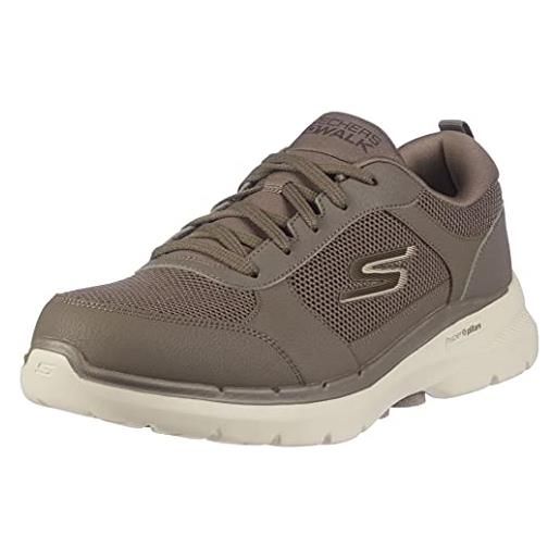 Skechers gowalk 6-scarpe da ginnastica da camminata con schiuma raffreddata ad aria, passeggio uomo, cachi, 41 eu