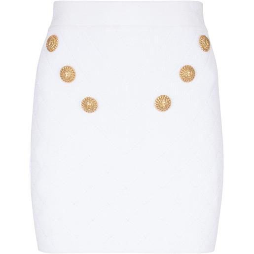Balmain minigonna 6-button - bianco