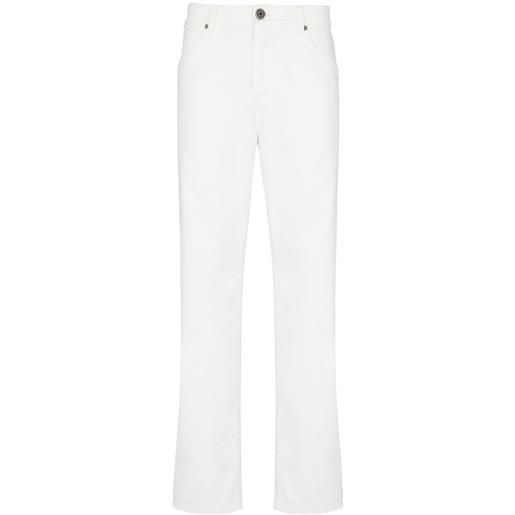 Balmain jeans dritti con ricamo - bianco