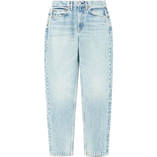 RE/DONE jeans affusolati con applicazione - blu