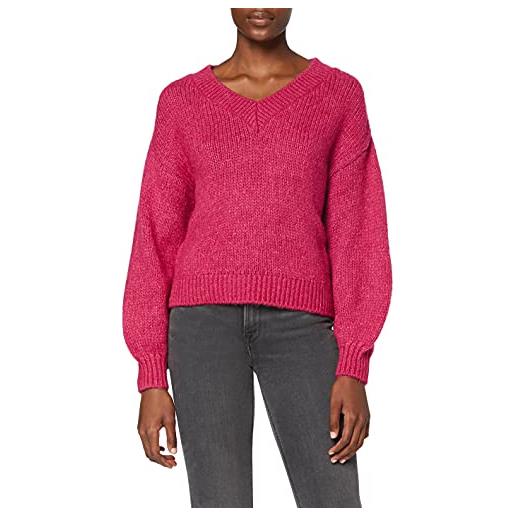 NA-KD v-neck knitted sweater, pullover, donna, rosa, xl
