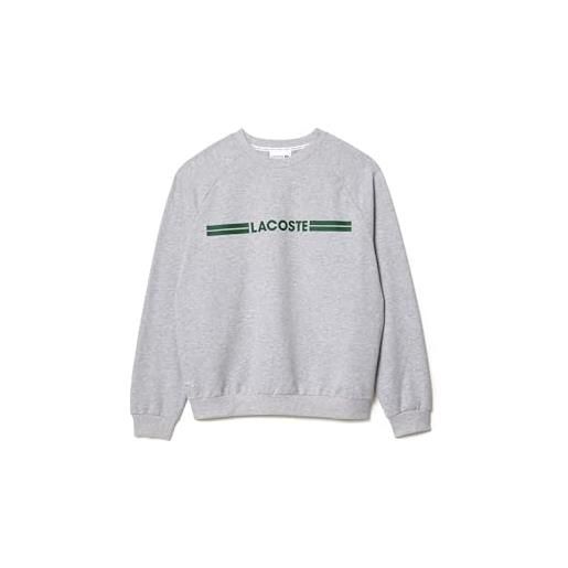 Lacoste-women s sweatshirt lw-sf1472-00, grigio chine / verde, m