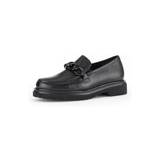 Gabor donna mocassini | signora pantofole | soletta removibile | pantofola | scarpe da college | scarpe business | nero (schwarz) / 02 | 39 eu - 6 uk