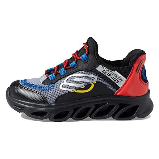 Skechers flex glide, scarpe da ginnastica bambini e ragazzi, black gray synthetic multi trim, 28 eu