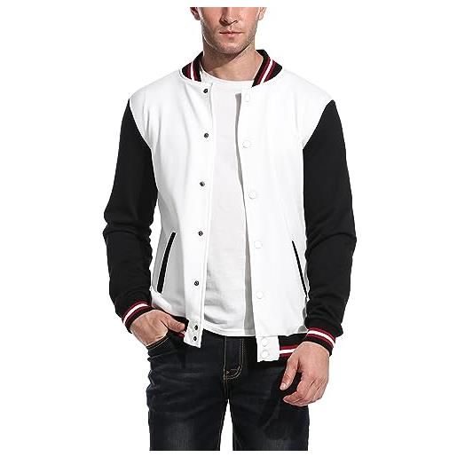 COOFANDY giacca college da uomo bomber causale slim fit con tasche giacca giacche da baseball sottili in cotone marino s