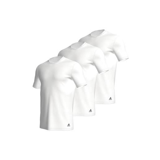 adidas multipack crew neck t-shirt (3pk) maglie termiche, bianco, m uomo