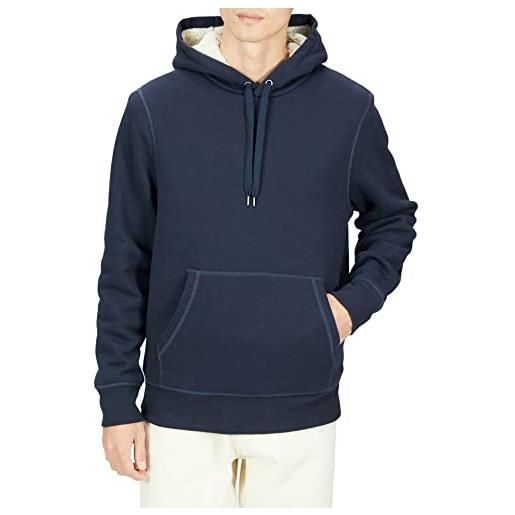 Amazon Essentials felpa con cappuccio con fodera in sherpa uomo, rosso scuro, xl