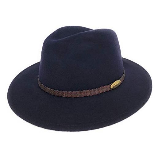 Markenlos - cappello fedora - uomo, blu marino, small