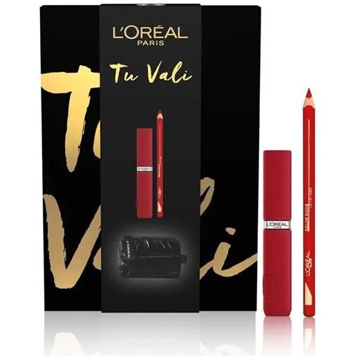 L'oréal paris self confidence box mini beauty matte resistance red + matita labbra