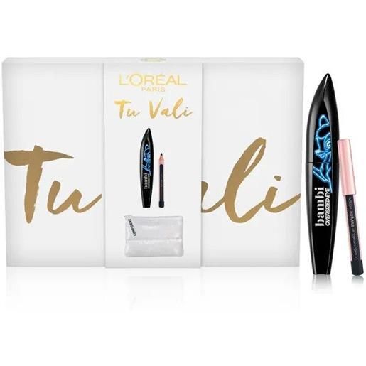 L'oréal paris self confidence box pochette bianca mascara bambi extra-nero+mini crayon