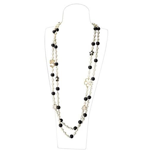 CZZSiug numero 5 collane lunghe designer imitation perla neckalce camelia fiore numero 5 lungo strato charm maglione neckalce per le donne, metallo, diamante sintetico