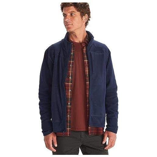 Marmot uomo reactor polartec jacket, calda giacca in pile, giacca outdoor con zip integrale, scaldacorpo traspirante e resistente al vento, arctic navy, s