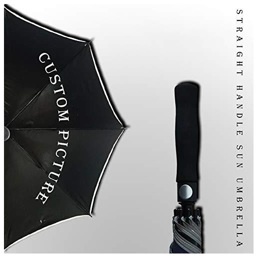 WZCXYX personalizzare personalizzato ombrello pieghevole, fai da te modello di ombrellone apertura e chiusura automatica, ombrello creativo, ombrello da gol(color: ombrello dritto, size: modello all'interno)