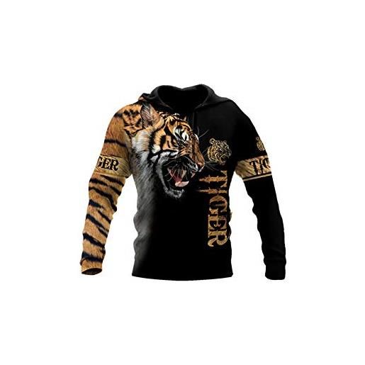 BSDASH bella pelle di tigre 3d all over stampato unisex deluxe felpa uomo felpa zip pullover casual giacca tuta con cappuccio. S