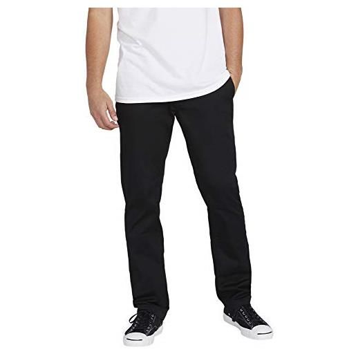 Volcom frickin pantaloni chino elasticizzati dalla vestibilità moderna, nero, 34w x 32l uomo