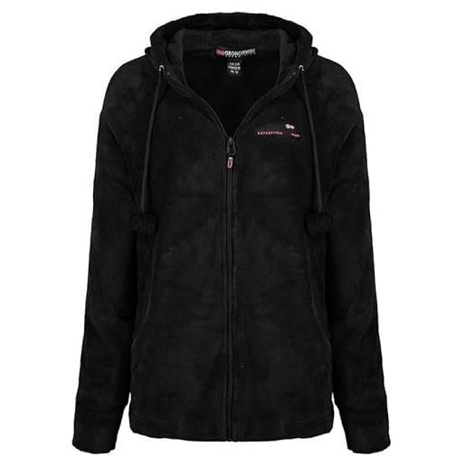 Geographical Norway tilda lady - giacca in pile donna con zip - abbigliamento caldo comodo - felpa maniche lunghe resistente - maglione invernale ideale autunno inverno (nero xl)