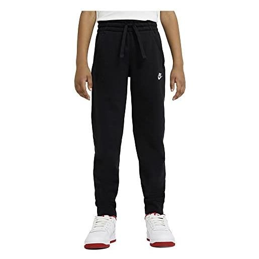 Nike sportswear club fleece, pantaloni sportivi bambino, schwarz-weiss, xs