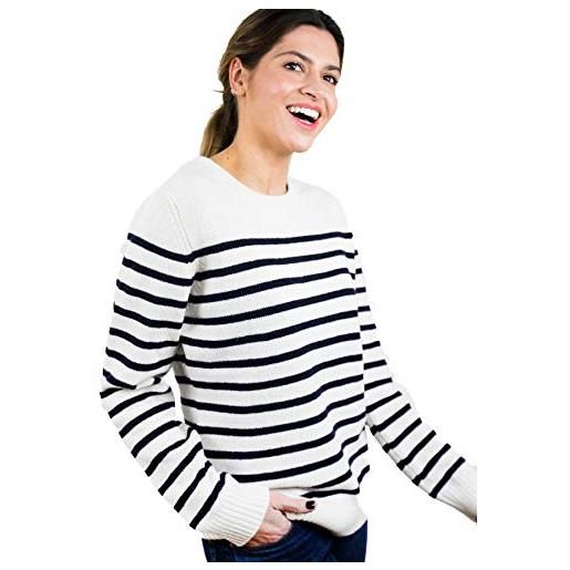 ETERKNITY - morbido e confortevole maglione stile marinaio girocollo da donna con eleganti strisce (s)