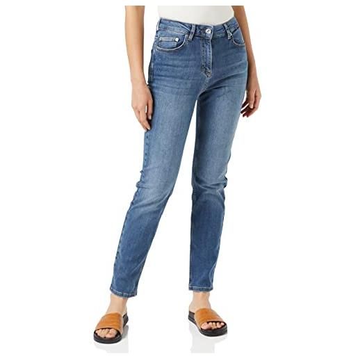 French Connection denim a gamba dritta a vita alta riciclato elasticizzato comfort jeans, blu medio, 34 donna