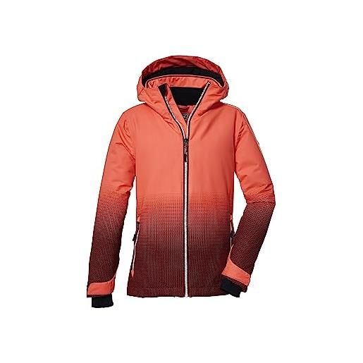 Killtec ragazze giacca da sci impermeabile/giacca funzionale con cappuccio e ghetta antineve ksw 183 grls ski jckt, coral, 128, 39905-000