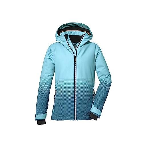 Killtec ragazze giacca da sci impermeabile/giacca funzionale con cappuccio e ghetta antineve ksw 183 grls ski jckt, light turquoise, 176, 39905-000