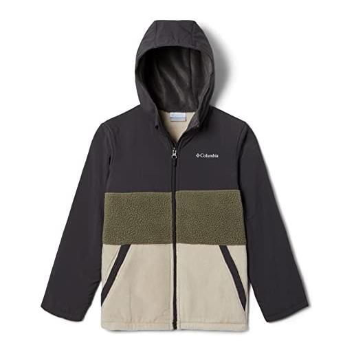Columbia steens mountain novelty, giacca in pile con cappuccio da ragazzo