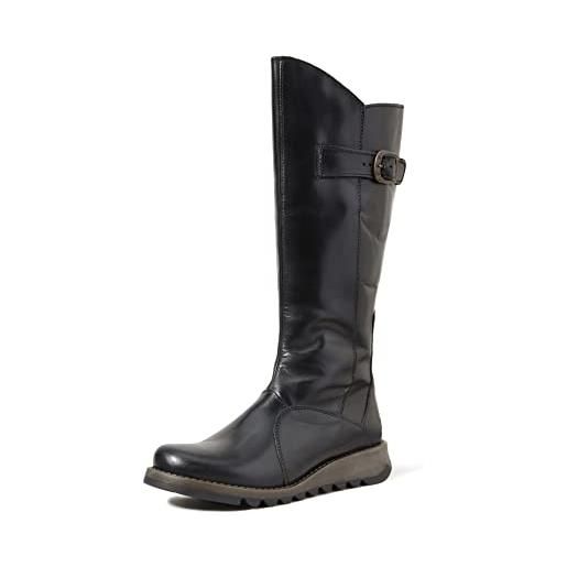 Fly London mol 2, stivali con zip donna, nero, 35 eu