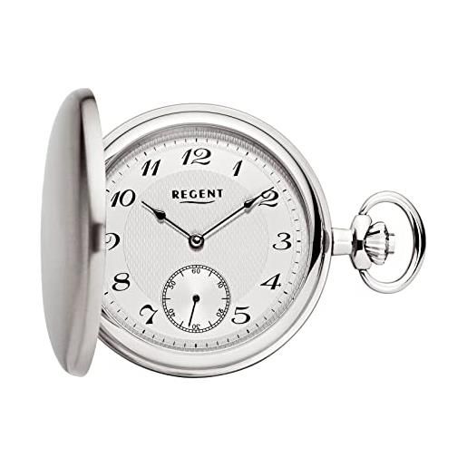 Regent orologio da taschino da uomo savonnette diametro 50 mm carica meccanica piccoli secondi in diverse varianti, p-717 - argento opaco