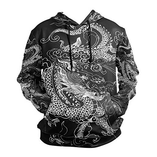Sawhonn arte drago cinese felpa con cappuccio uomo donna 3d stampa felpe pullover sweatshirt hooded hoodie per ragazzi ragazze