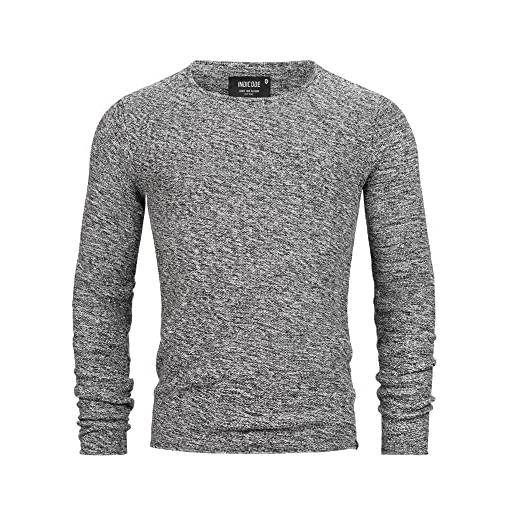Indicode uomini loakim knit sweater | maglione classico a maglia melange con scollo rotondo navy m