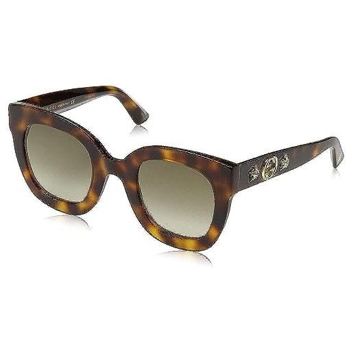 Gucci gg0208s 003 occhiali da sole, marrone (3/brown), 49 donna