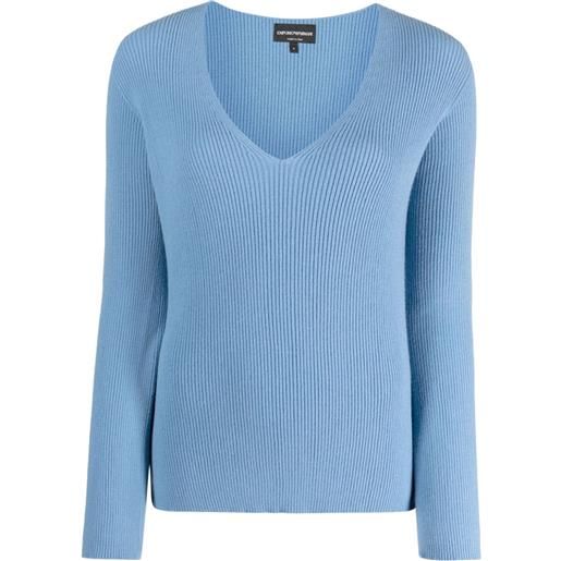 Emporio Armani maglione con scollo a v - blu