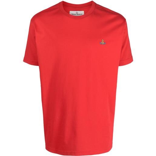 Vivienne Westwood t-shirt orb con ricamo - rosso