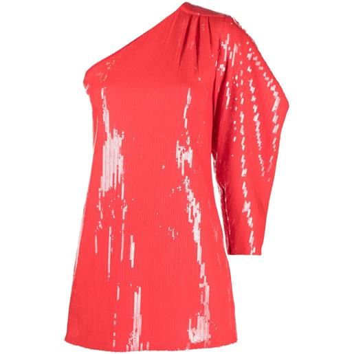 Zadig&Voltaire abito monospalla roely con paillettes - rosso