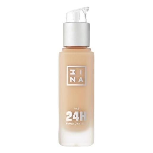 3ina makeup - the 24h foundation 627 - nudo ultra leggero fondotinta con sottotono neutro/rosa - fondotinta coprente professionale - fondotinta liquido per colore uniforme - vegan - cruelty free