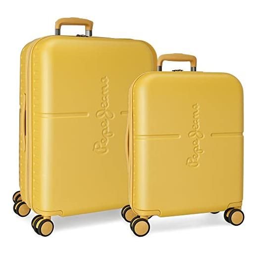 Pepe Jeans highlight - set di valigie, 48 x 70 x 28 cm, giallo, 48x70x28 cms, set di valigie