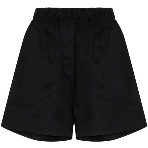 Lee Mathews shorts con vita elasticizzata drill - nero