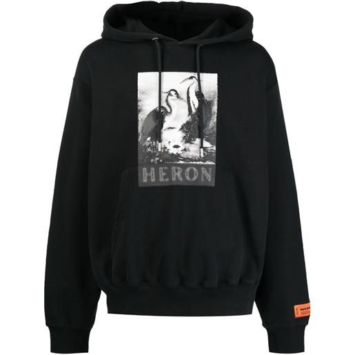 Heron Preston felpa con cappuccio halftone heron - nero
