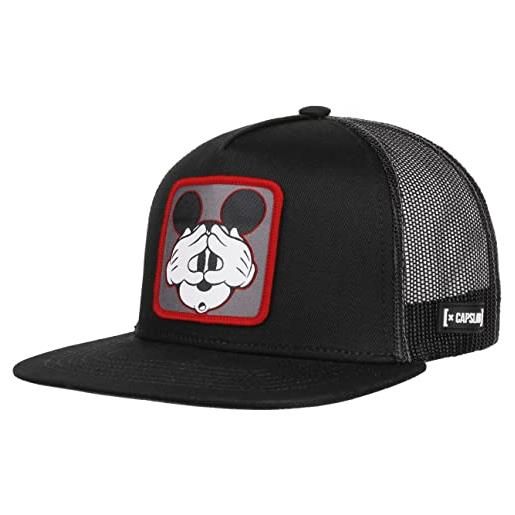 Capslab cappellino trucker mickey mouse berretto baseball cappello hiphop taglia unica - nero