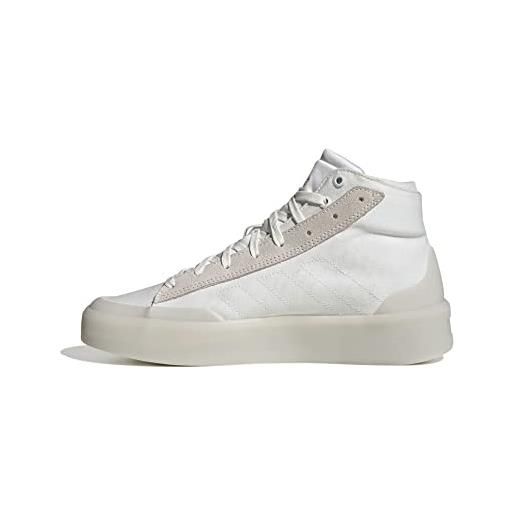 adidas znsored hi, shoes-mid (non-football) unisex-adulto, crystal white/ftwr white/ftwr white, 36 eu