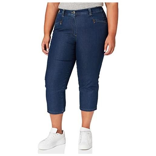 Ulla popken jeans mony wadenlang pantaloni, blu (dark denim 93), 33w / 32l donna