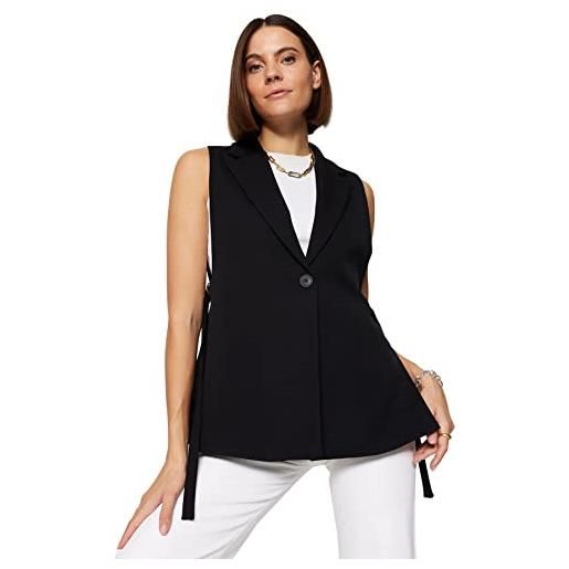 Trendyol gilet da donna a doppio petto in tessuto maglione, nero, 74