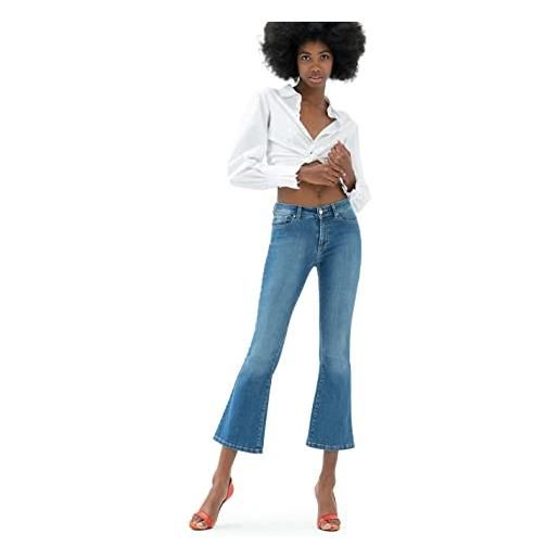 Fracomina jeans bella flare cropped in sofisticato denim stretch colorato