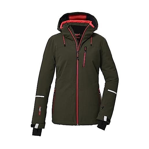 Killtec donne giacca da sci/giacca funzionale con cappuccio staccabile con cerniera e ghetta antineve ksw 81 wmn ski jckt, aquaverde, 38, 39746-000