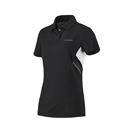 Head club technical polo, 814747-club shirt w black, xs donna