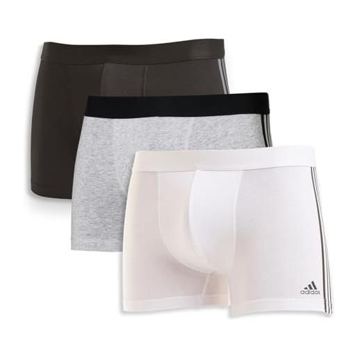 adidas multipack boxer (3pk) cotone variante 2 - 4a2m02, boxer a pantaloncino uomo, assortito 5 scuro, xl