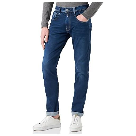 Replay anbass hyperflex, jeans slim, uomo, blu (93 blu medio), 32w / 30l