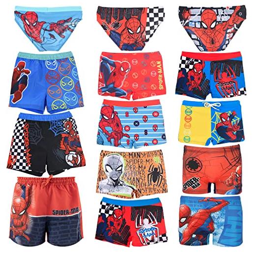 Characters Cartoons spiderman marvel avengers - bambino - costume da bagno pantaloncino boxer slip parigamba mare piscina - primavera estate - licenza ufficiale [1839 rosso - 3 anni]