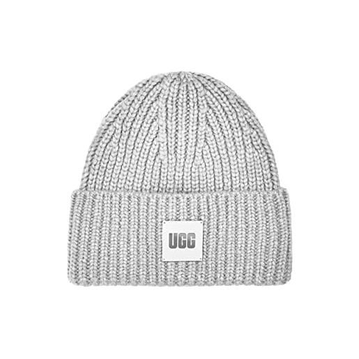 UGG m chunky rib beanie berretto a costine grosse m, light grey, o/s uomo