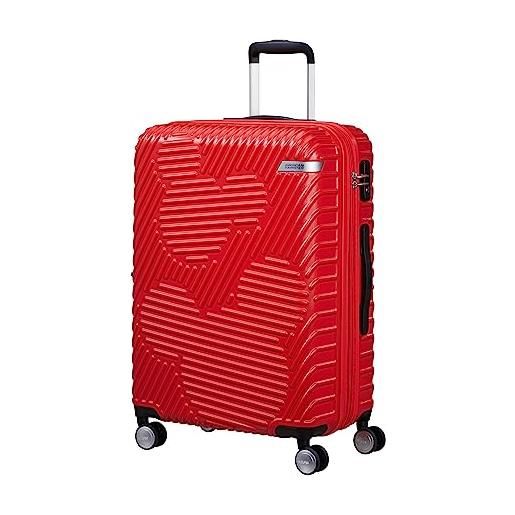 American Tourister mickey clouds, spinner m, valigetta espandibile, 66 cm, 63/70 l, rosso (mickey classic red), rosso (mickey classic red), m (66 cm - 63/70 l), bagagli per bambini